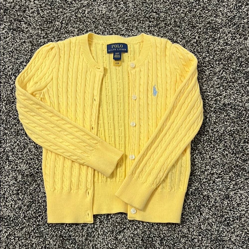 Polo Ralph Lauren Yellow Cable Knit Cardigan